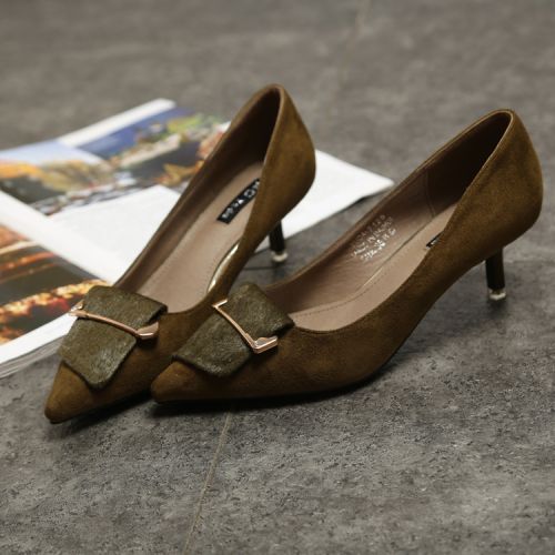Chaussures de printemps femme en pointu ouverture profonde, moraillon - Europe semelle caoutchouc Ref 995763