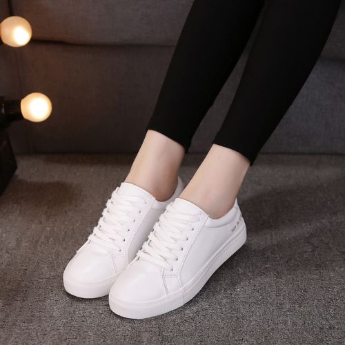 Chaussures de printemps femme en fibre Superfine ronde avec lacets, ouverture profonde- loisir - semelle caoutchouc 
