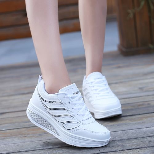 Chaussures de printemps femme en Cuir spatial ALIBOY ronde ouverture profonde, avec lacets, Wedges, étanche - semelle T