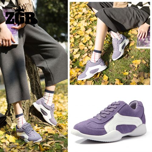 Chaussures de printemps femme en vache, Nubuck, ronde avec lacets - semelle caoutchouc Ref 995834