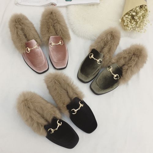 Chaussures de printemps femme en tête carrée décoration métallique - semelle caoutchouc Ref 995846