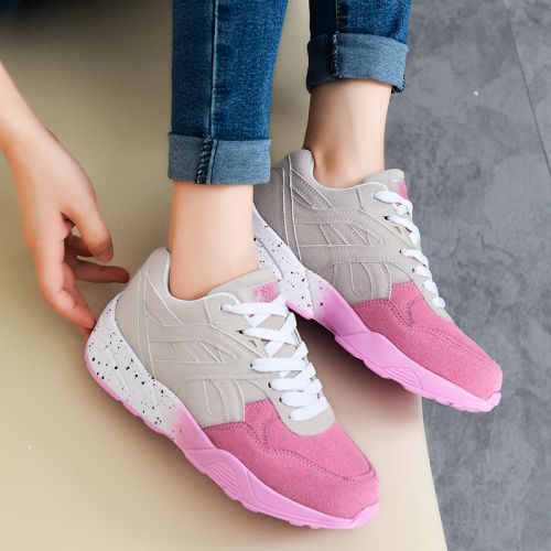 Chaussures de printemps femme en Une variété matériaux épissure LOVEGROD ronde avec lacets, étanche - semell