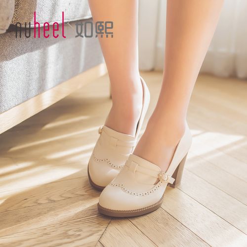 Chaussures de printemps femme en PU ronde moraillon, Ceinture décoration, - doux semelle TPU Ref 995906