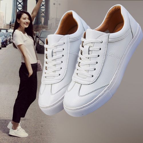 Chaussures de printemps femme en Vache revêtement cuir fendu ronde avec lacets - semelle caoutchouc Ref 995907
