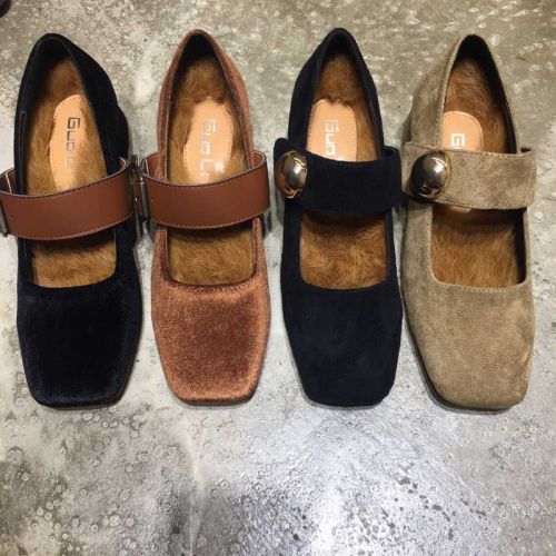 Chaussures de printemps femme en tête carrée - semelle caoutchouc Ref 995931