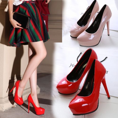 Chaussures de printemps femme en Manteau peinture pointu ouverture profonde, paillette, étanche - Europe semelle caoutc