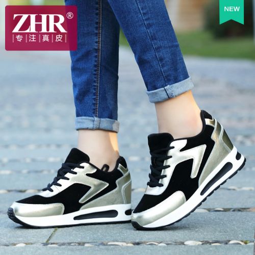 Chaussures de printemps femme en Une variété matériaux épissure ronde avec lacets, Modèles mélangées, Génoise - loisir