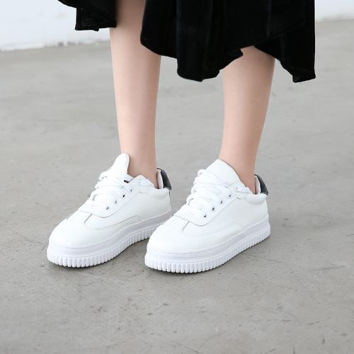 Chaussures de printemps femme en PU ronde ouverture profonde, avec lacets - Europe Ref 995980