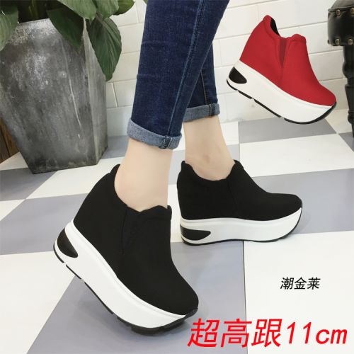 Chaussures de printemps femme en toile pointu Wedges, Génoise, étanche - loisir semelle polyuréthane Ref 996005