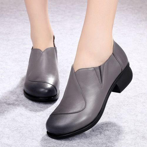 Chaussures de printemps femme en Première couche cuir FAMOUS SEABIRDS ronde - confortable semelle caoutchouc Ref 996007