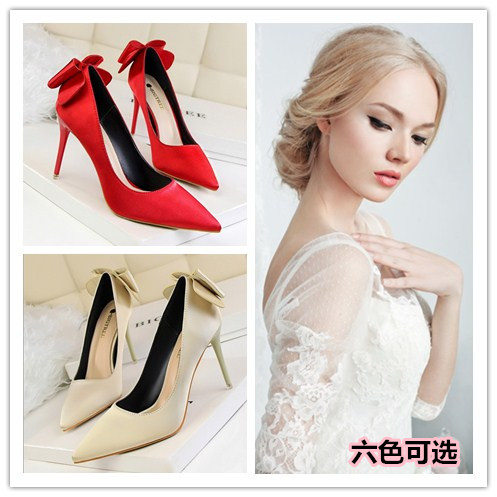 Chaussures de printemps femme en satin pointu - Ref 996051