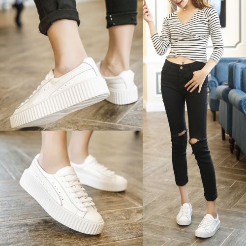 Chaussures de printemps femme dont première couche peau porc ronde - loisir semelle TPR Ref 996071