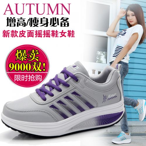 Chaussures de printemps femme en fibre Superfine ronde ouverture profonde, avec lacets, Wedges, Génoise, ét