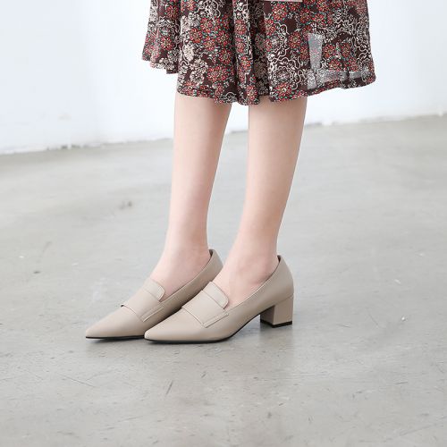 Chaussures de printemps femme en PU pointu ouverture profonde- Ref 996112