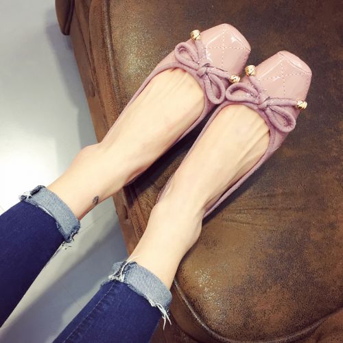 Chaussures de printemps femme en Manteau peinture tête carrée ouverture profonde, arc - Europe semelle TPR 