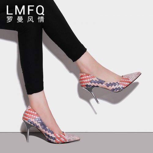 Chaussures de printemps femme en fibre Superfine pointu ouverture profonde, grille - sexy semelle caoutchouc Ref 996128