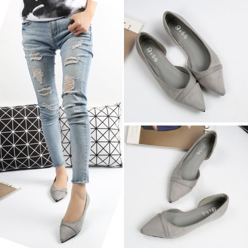 Chaussures de printemps femme en Xi Shi Cashmere QSDD pointu ouverture profonde, creux - Europe semelle TPR Re