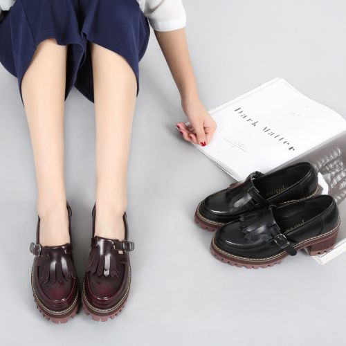 Chaussures de printemps femme en fibre Superfine ronde ouverture profonde, moraillon, houppe, étanche, boucle