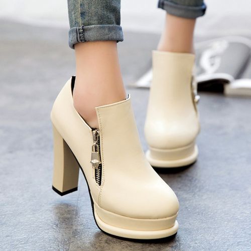 Chaussures de printemps femme en PU SEPTEMBER LOVERS ronde étanche - Angleterre semelle caoutchouc Ref 996253