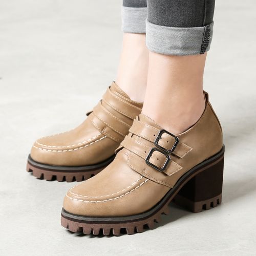 Chaussures de printemps femme en PU CHENYUNYUN ronde moraillon, étanche - semelle caoutchouc Ref 996277