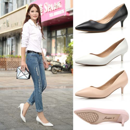 Chaussures de printemps femme en PU pointu ouverture profonde- Europe - semelle caoutchouc Ref 996317