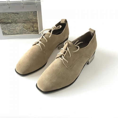 Chaussures de printemps femme en vache, Nubuck, tête carrée étanche, Avec une combinaison fines - Ref 996329