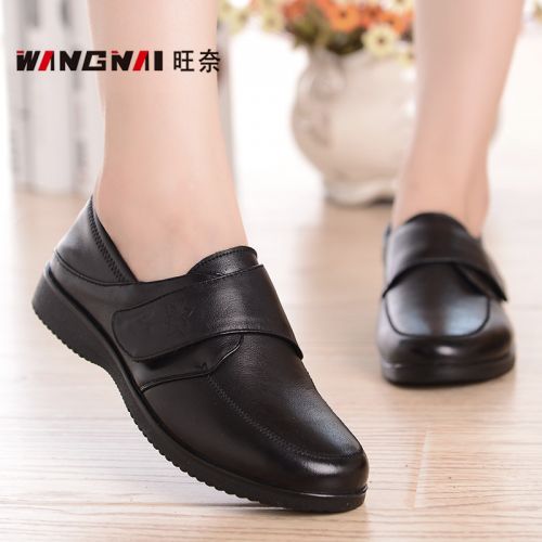 Chaussures de printemps femme en Première couche cuir ronde Fleurs - confortable semelle polyuréthane Ref 996399