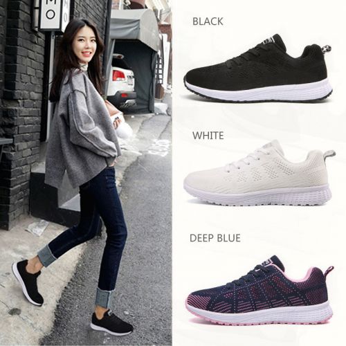 Chaussures de printemps femme en engrener ronde avec lacets - semelle MD Ref 996444