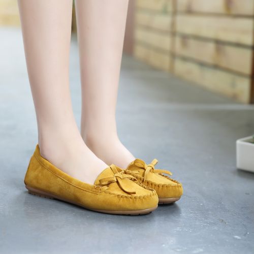 Chaussures de printemps femme en Xi Shi Cashmere BVTTCC ronde ouverture profonde, ruban, arc - loisir semelle TPR 