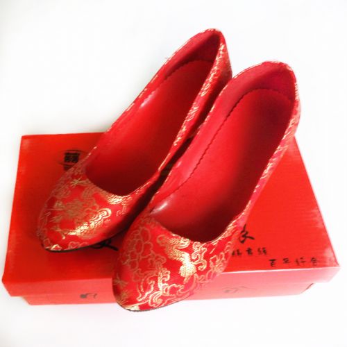Chaussures de printemps femme en Xi Shi Cashmere ronde ouverture profonde, Fleurs, brodé - sexy Ref 996467