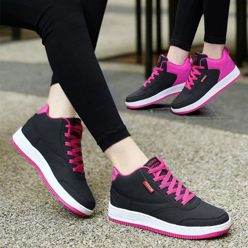 Chaussures de printemps femme en fibre Superfine ronde ouverture profonde, avec lacets, étanche - semelle caoutchouc 