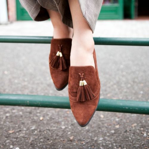 Chaussures de printemps femme en Xi Shi Cashmere pointu - japonais semelle TPR Ref 996515