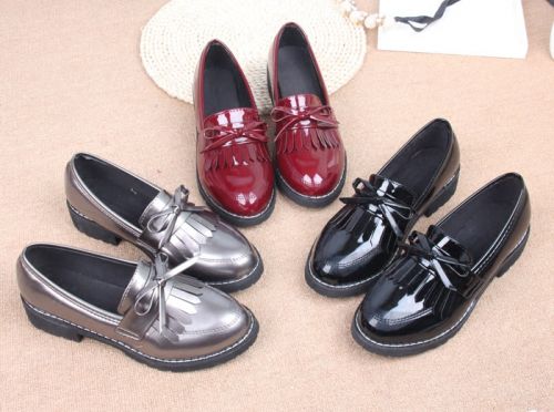 Chaussures de printemps femme en Manteau peinture ronde arc, houppe - semelle caoutchouc Ref 996528