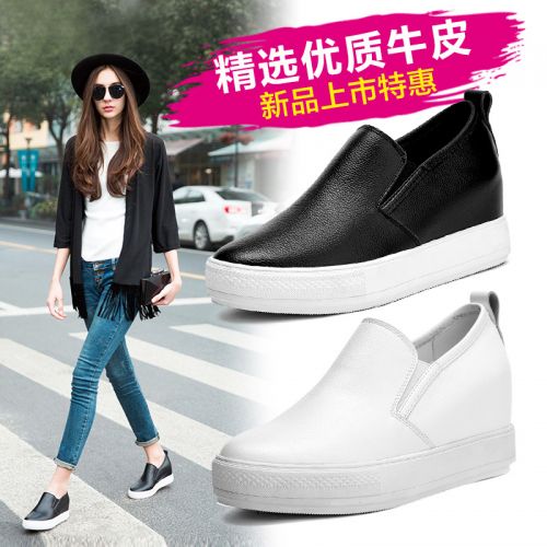 Chaussures de printemps femme en Vache revêtement cuir fendu VANDAIYO ronde Wedges, Génoise - loisir semelle caoutchouc R