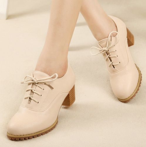 Chaussures de printemps femme en fibre Superfine ronde avec lacets, étanche - Angleterre semelle TPR 