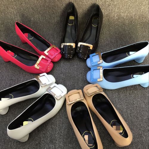 Chaussures de printemps femme en Manteau peinture tête carrée - Ref 996642