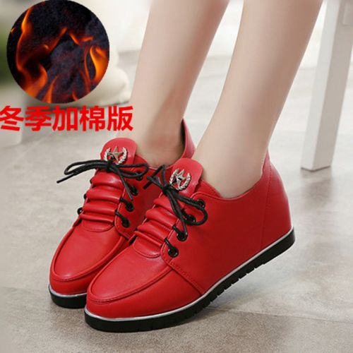 Chaussures de printemps femme en fibre Superfine ronde avec lacets, décoration métallique - Angleterre semelle caoutchouc