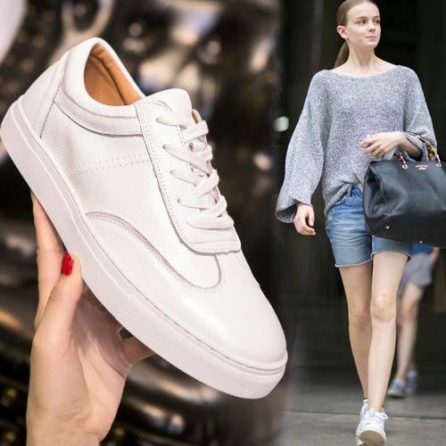 Chaussures de printemps femme en Première couche cuir DKVAN ronde ouverture profonde, avec lacets - semelle caoutcho