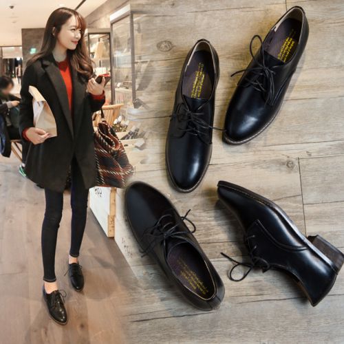 Chaussures de printemps femme en fibre Superfine pointu avec lacets, - semelle caoutchouc Ref 996697