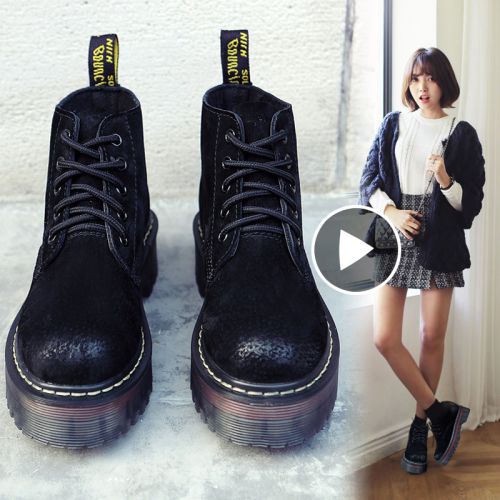 Chaussures de printemps femme en Ercengzhupi ronde avec lacets - japonais semelle TPR Ref 996704