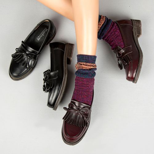 Chaussures de printemps femme en PU ronde arc, houppe, - Angleterre semelle caoutchouc Ref 996705