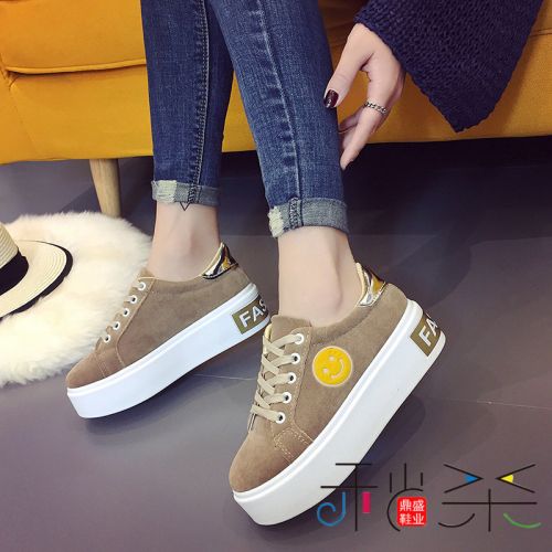 Chaussures de printemps femme en ronde avec lacets, Génoise, étanche - collège semelle plastique Ref 996707