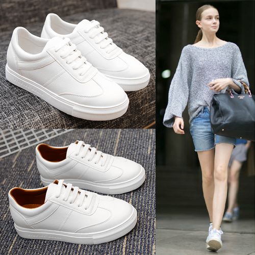 Chaussures de printemps femme en Vache revêtement cuir fendu ronde avec lacets - semelle caoutchouc Ref 996737