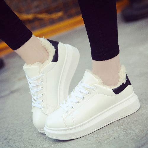Chaussures de printemps femme en PU ronde ouverture profonde, avec lacets, Génoise, étanche - semelle caoutchouc Ref 
