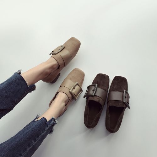 Chaussures de printemps femme en tête carrée - Ref 996742