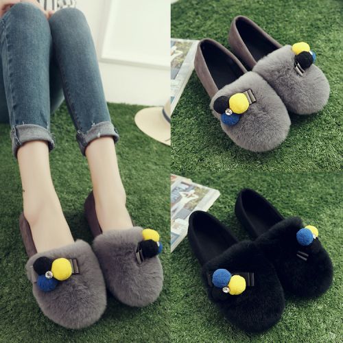 Chaussures de printemps femme en ronde ouverture profonde, avec perles - semelle caoutchouc Ref 996743