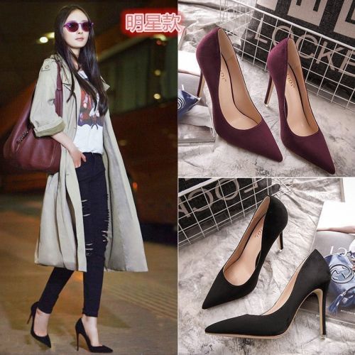 Chaussures de printemps femme en pointu ouverture profonde- semelle caoutchouc - Ref 996749