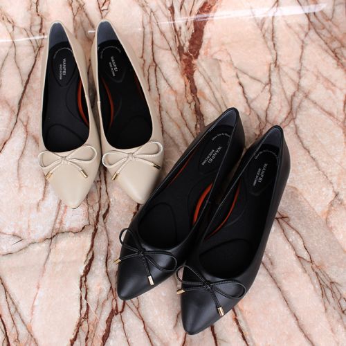Chaussures de printemps femme en peau mouton, En plus moutons / daim moutons, WANFEI pointu ouverture profonde