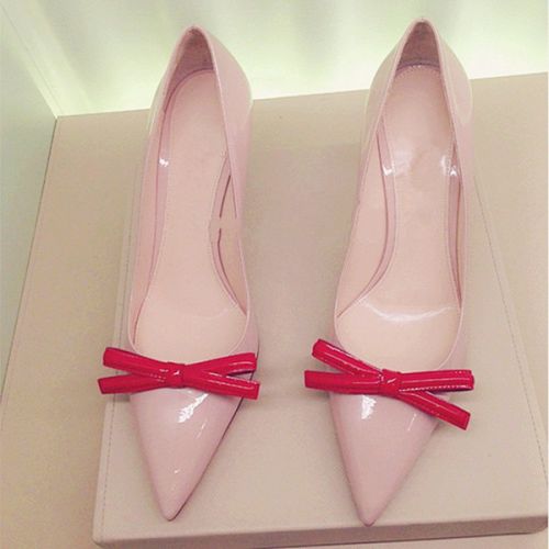 Chaussures de printemps femme en Manteau peinture pointu ouverture profonde, Fleurs, arc - doux semelle caoutchouc Re
