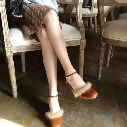 Chaussures de printemps femme en PU tête carrée ouverture profonde, moraillon, - doux semelle caoutchouc Ref 